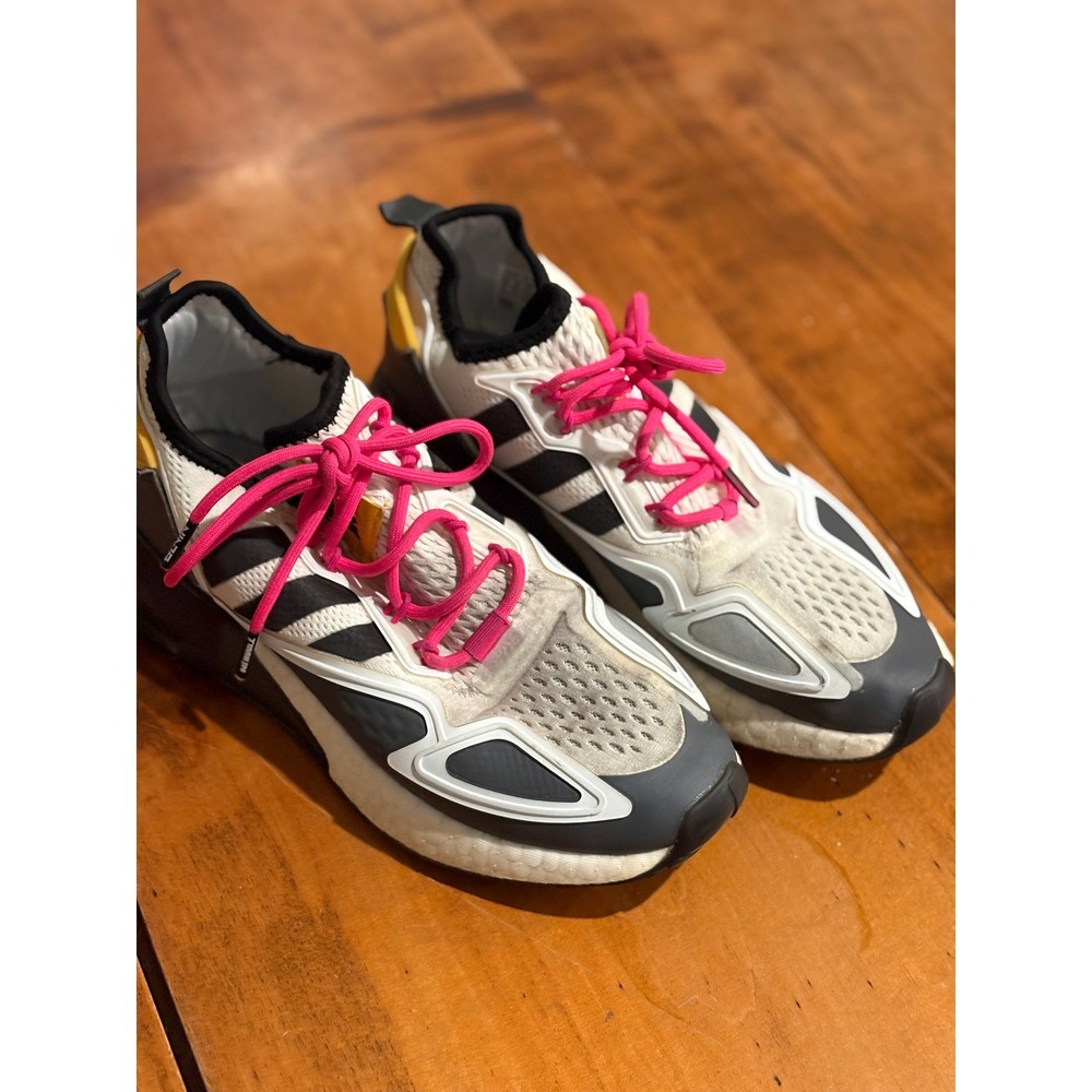 Adidas ZX 2K Boost‎ Womens 5 Sneakers Ninja Time In White Grey Pink FZ0481